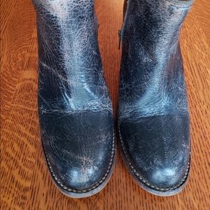 BED STU heeled distressed black booties